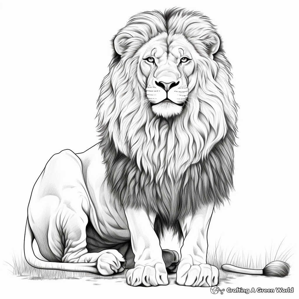 Realistic Lion Coloring Pages Free Printable 