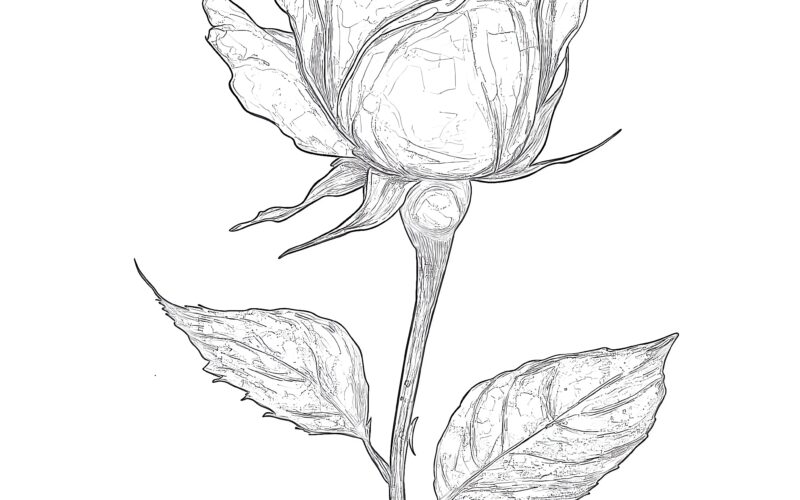 Realistic Rose Coloring Pages Coloring Pages Mimi Panda