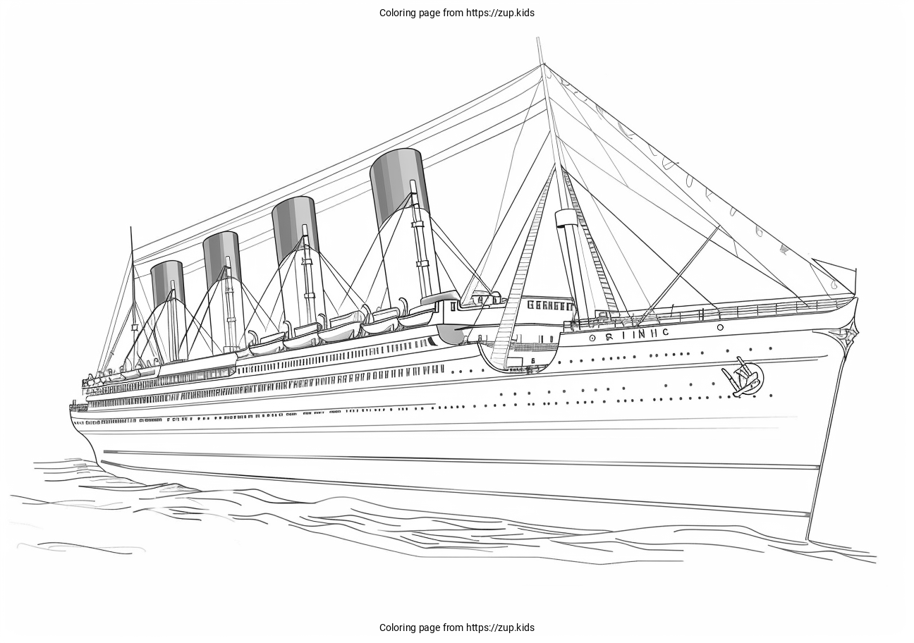 titanic coloring page