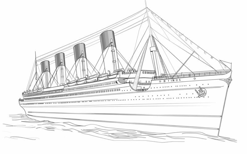 RMS Titanic Coloring Page From Zup kids