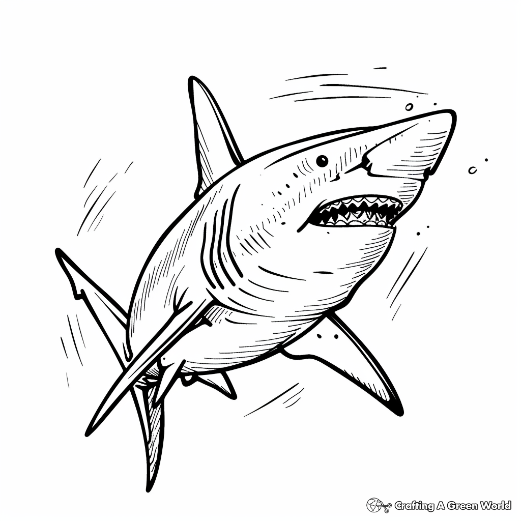 Scary Shark Coloring Pages Free Printable 
