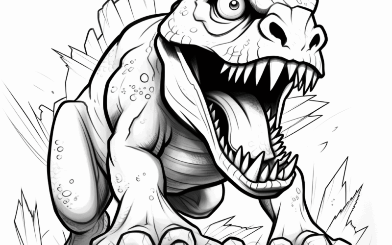 Scary T Rex Coloring Pages Free Printable