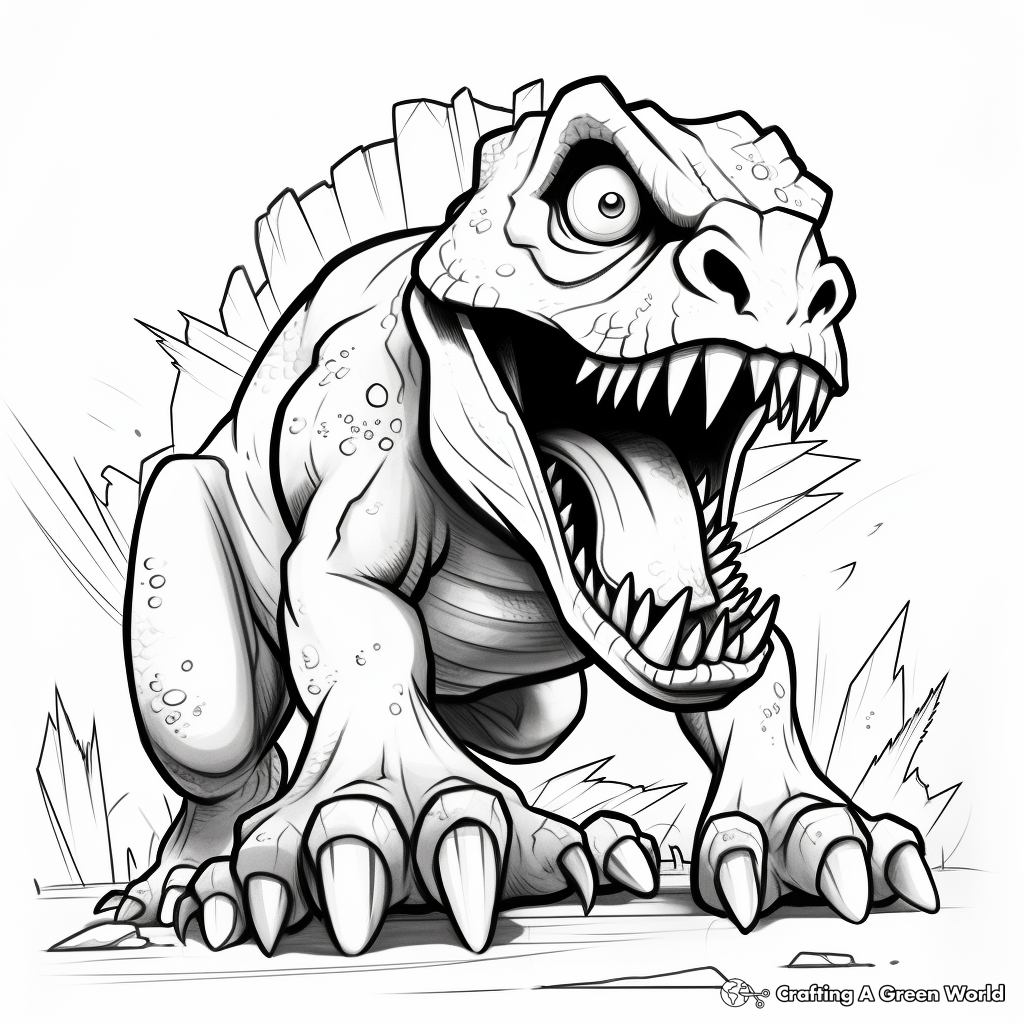 Scary T Rex Coloring Pages Free Printable 