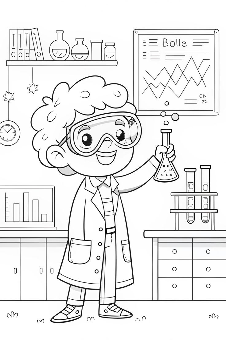 scientist coloring page