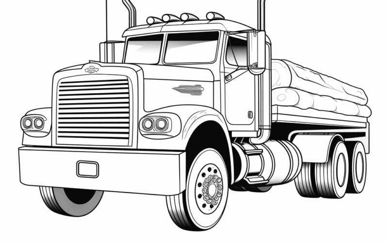 Semi Truck Trailer Coloring Pages Free Printable
