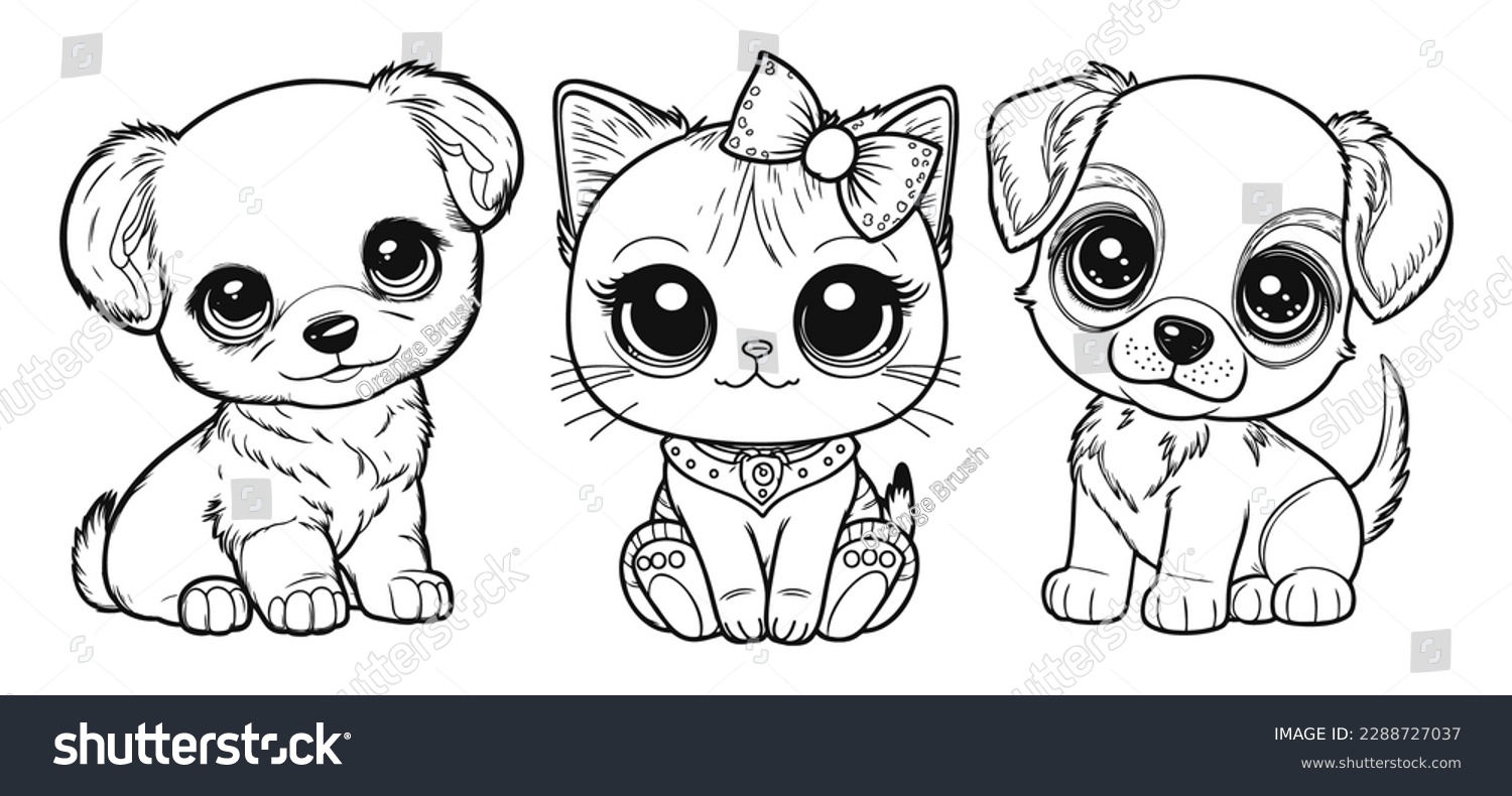 dog and cat coloring pages