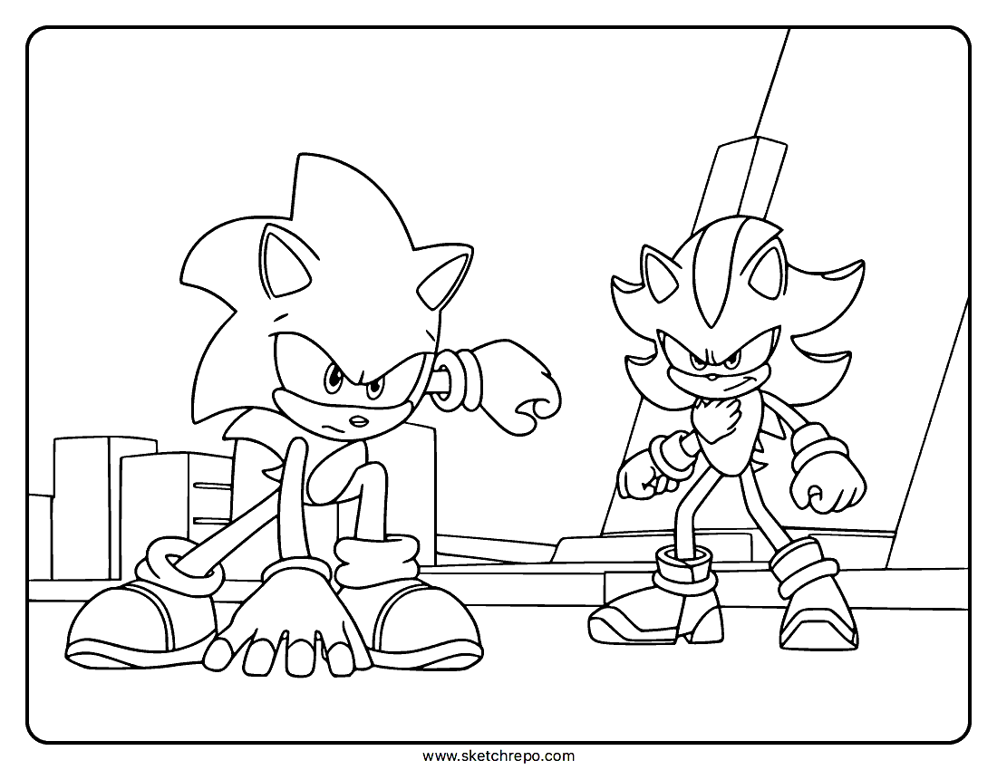 shadow the hedgehog coloring pages
