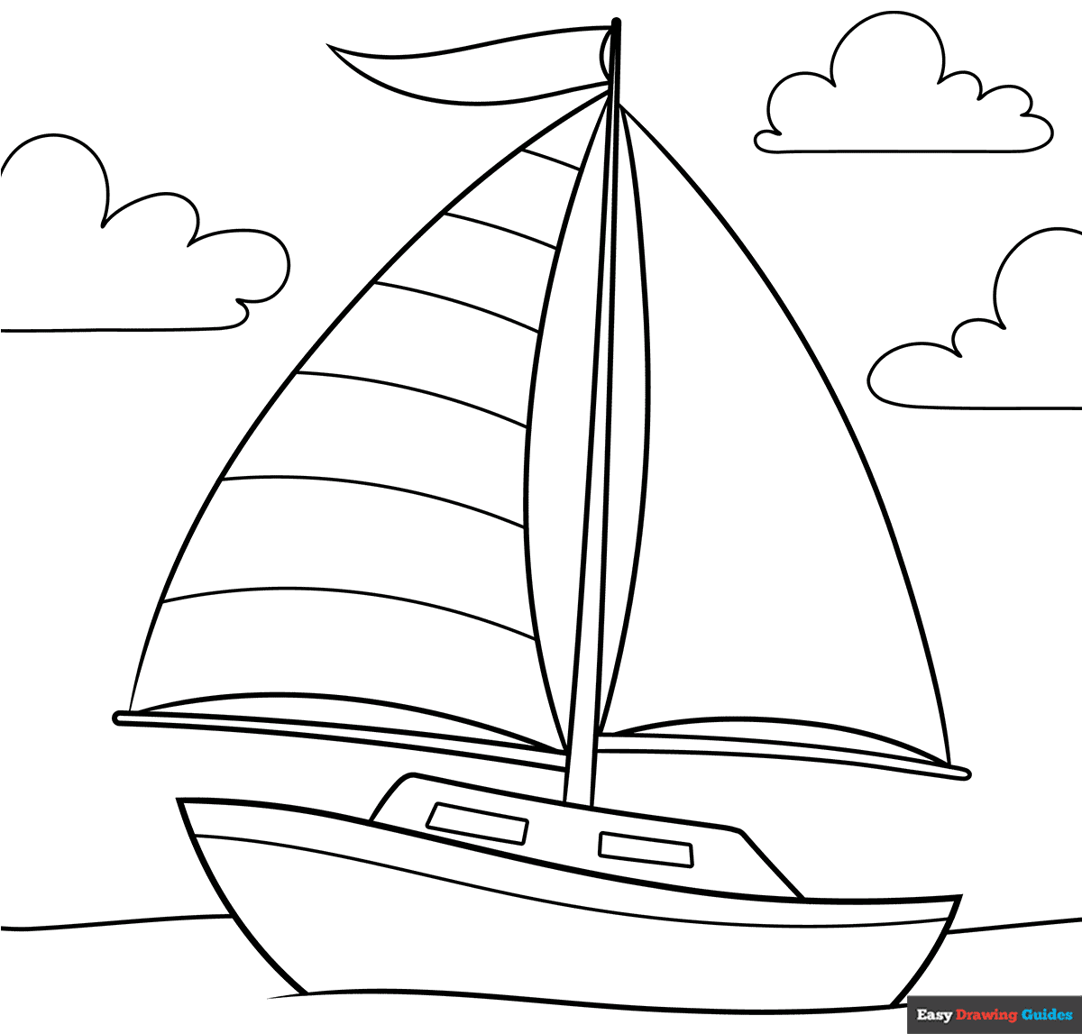 Simple Boat Coloring Page Easy Drawing Guides Simple Boat Coloring Page Easy Drawing Guides