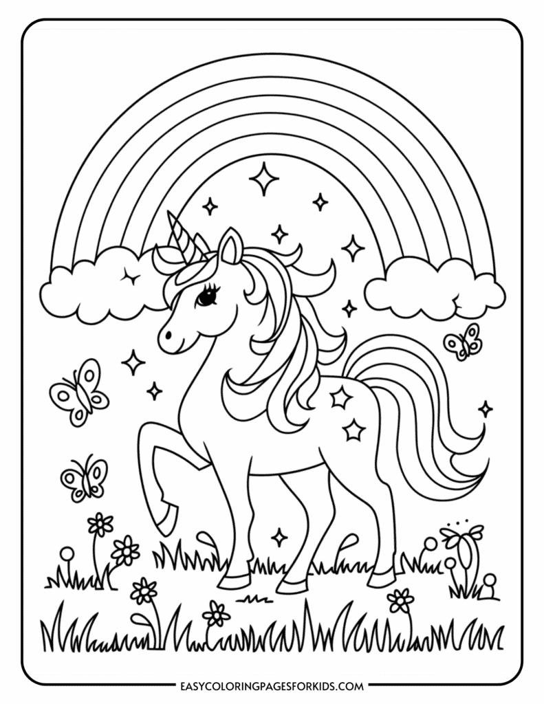 printable rainbow coloring pages