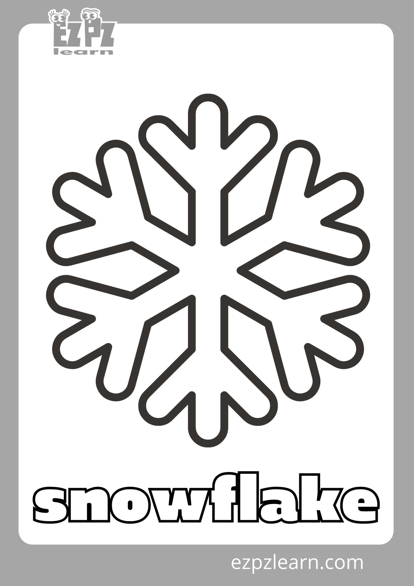 Snowflake Coloring Page Ezpzlearn Snowflake Coloring Page Ezpzlearn