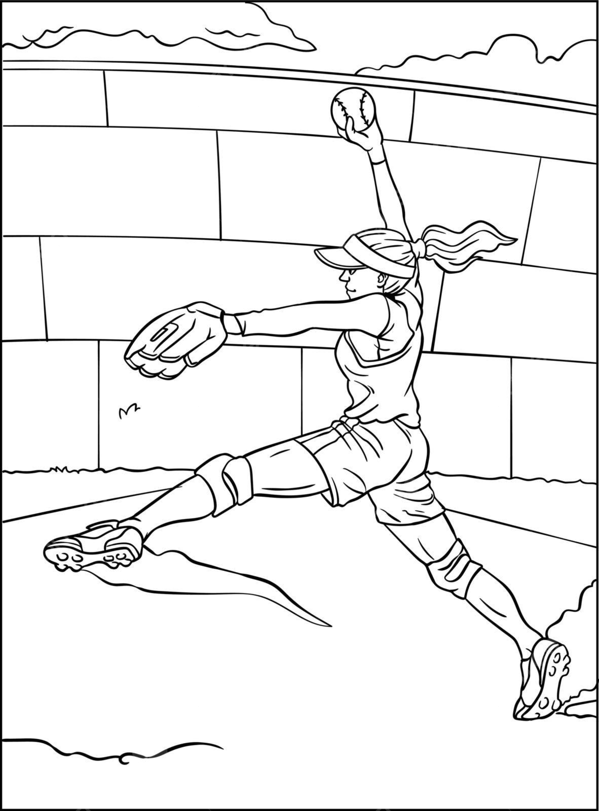 softball coloring pages