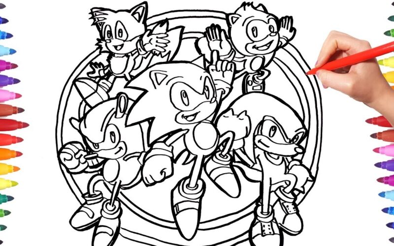 Sonic The Hedgehog Coloring Pages Watch How To Draw Sonic And Friends Cartoon Coloring Pages YouTube