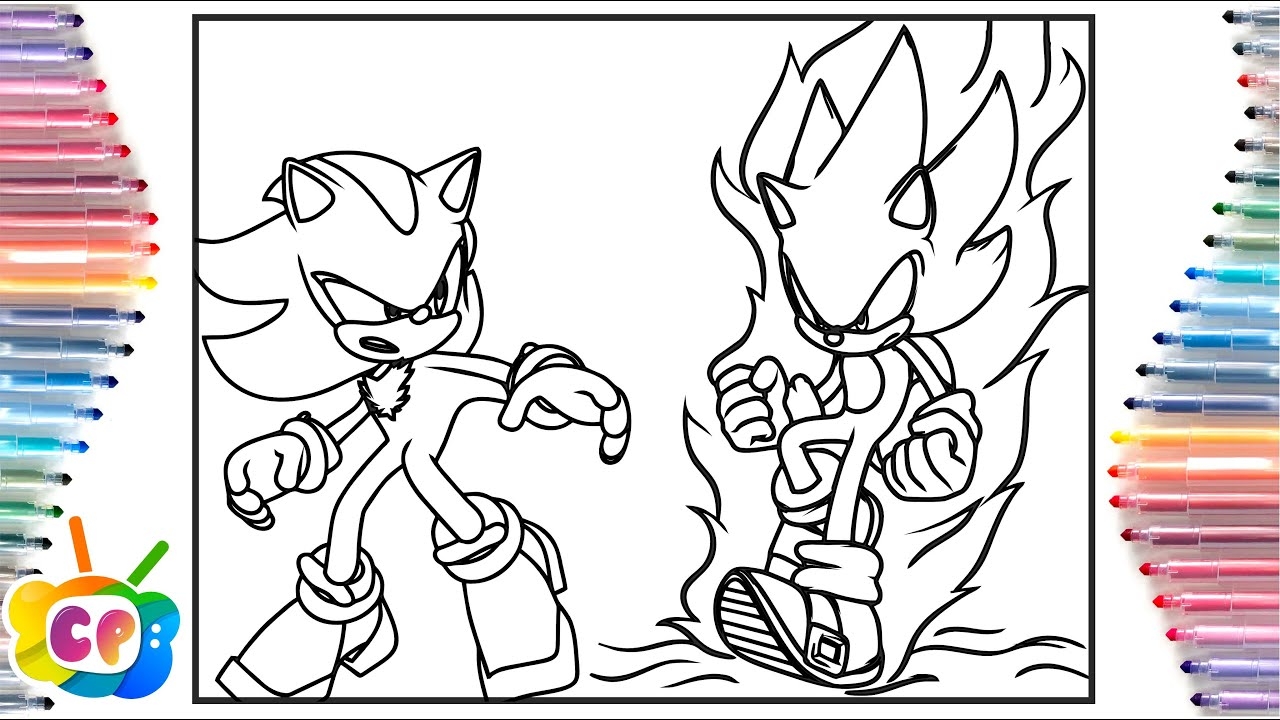sonic shadow coloring page
