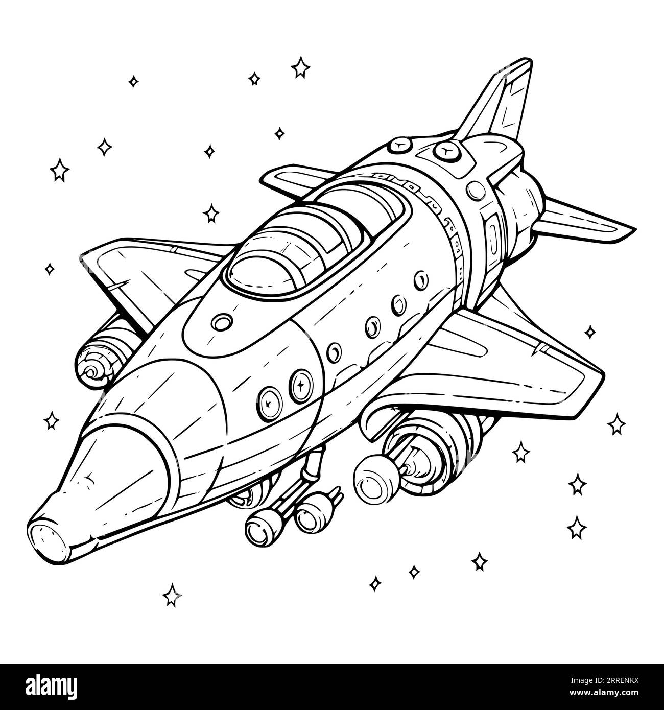 Spaceship Coloring Pages Printable Cut Out Stock Images Pictures Alamy
