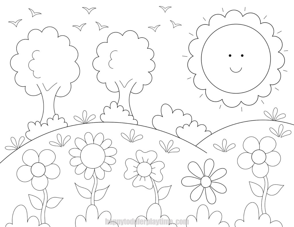 Spring Coloring Pages Happy Toddler Playtime