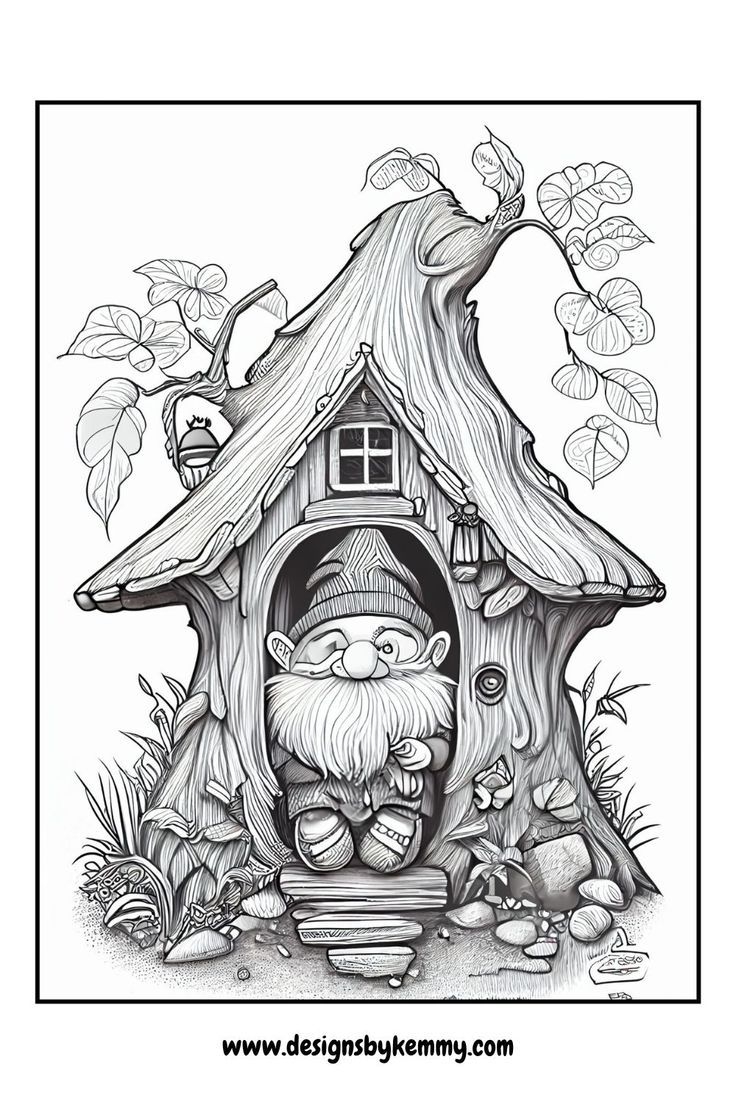 gnome coloring pages
