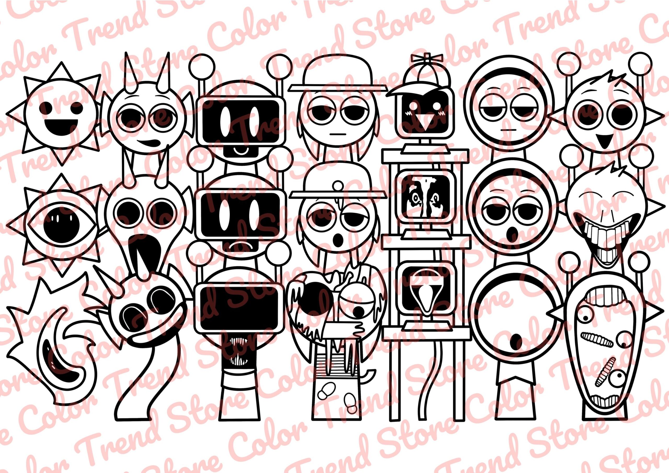 sprunki coloring pages