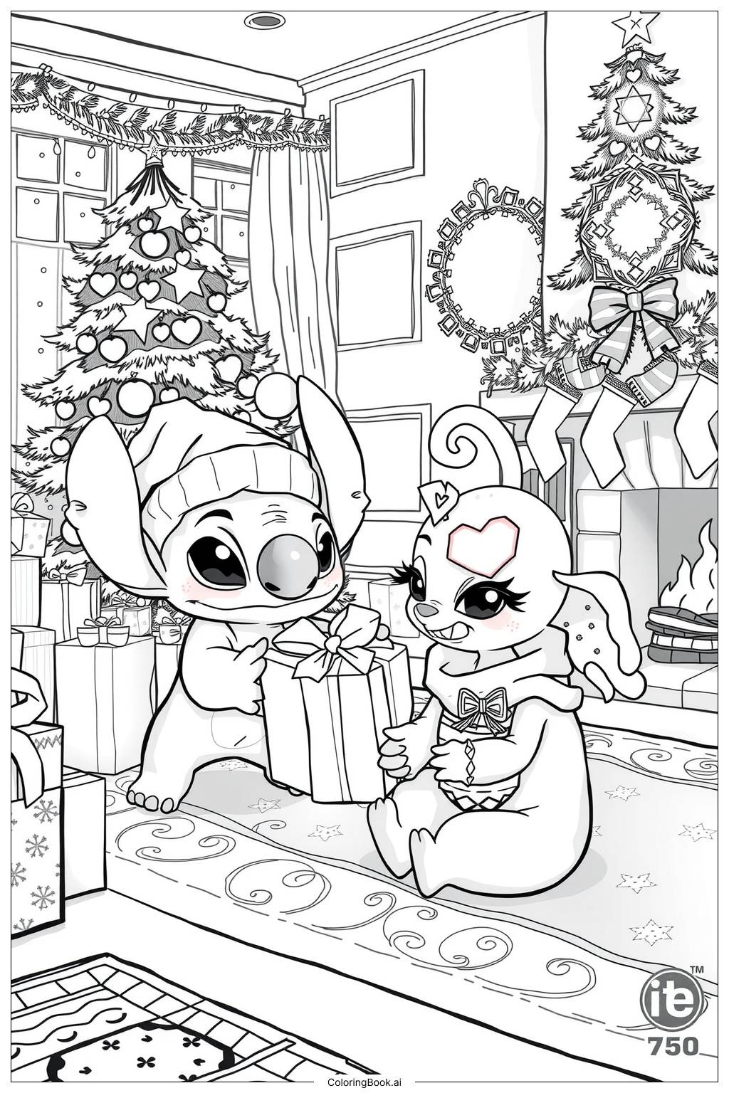 stitch and angel coloring pages