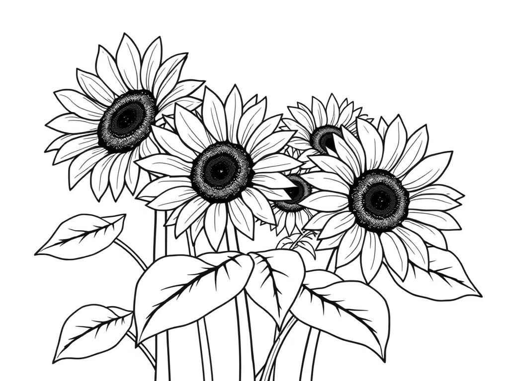 sunflower coloring pages