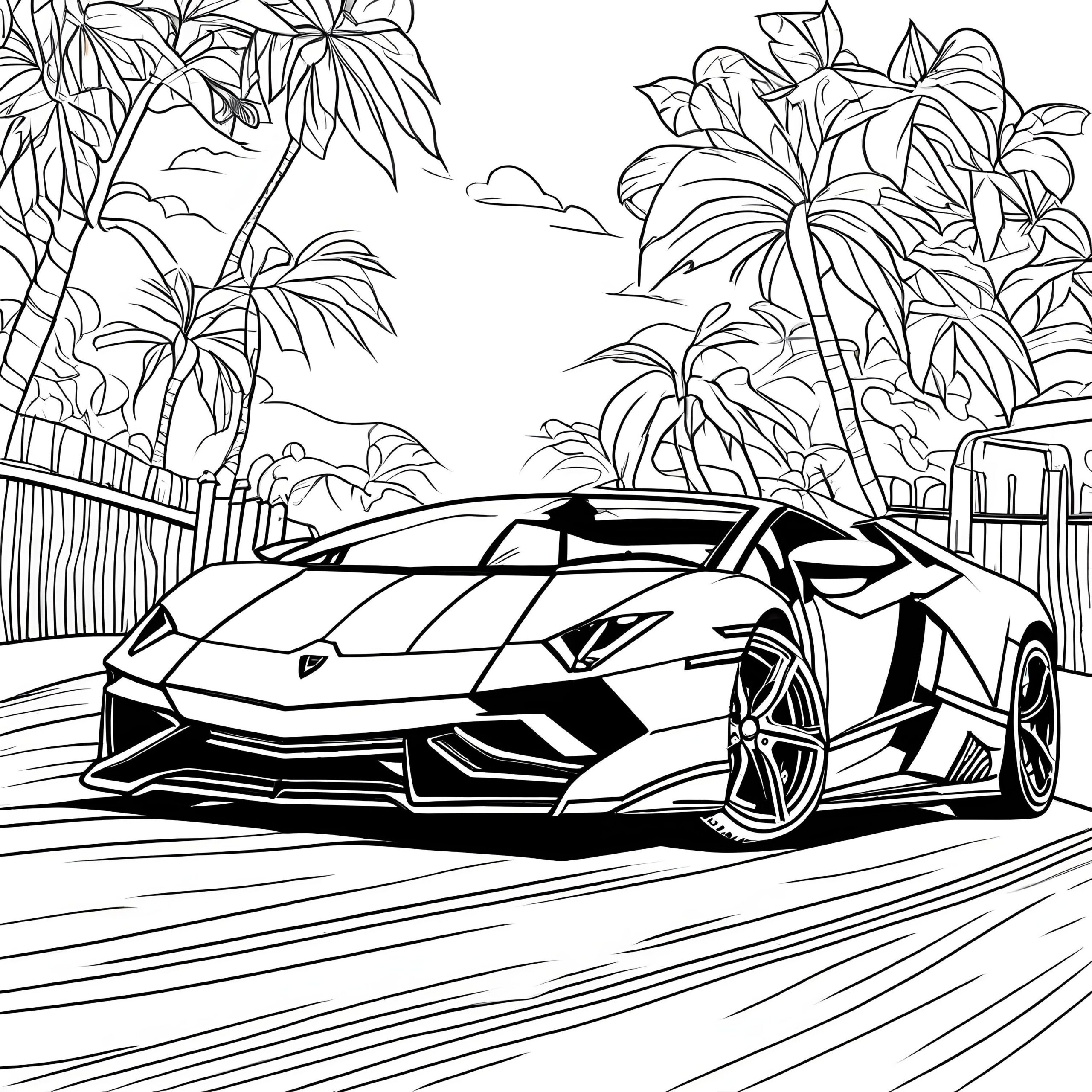 Super Cars Coloring Lamborghini Ferrari Bugatti Porsche 20 Pages Etsy