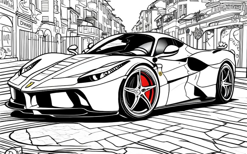 Super Cars Coloring Lamborghini Ferrari Bugatti Porsche 20 Pages Etsy