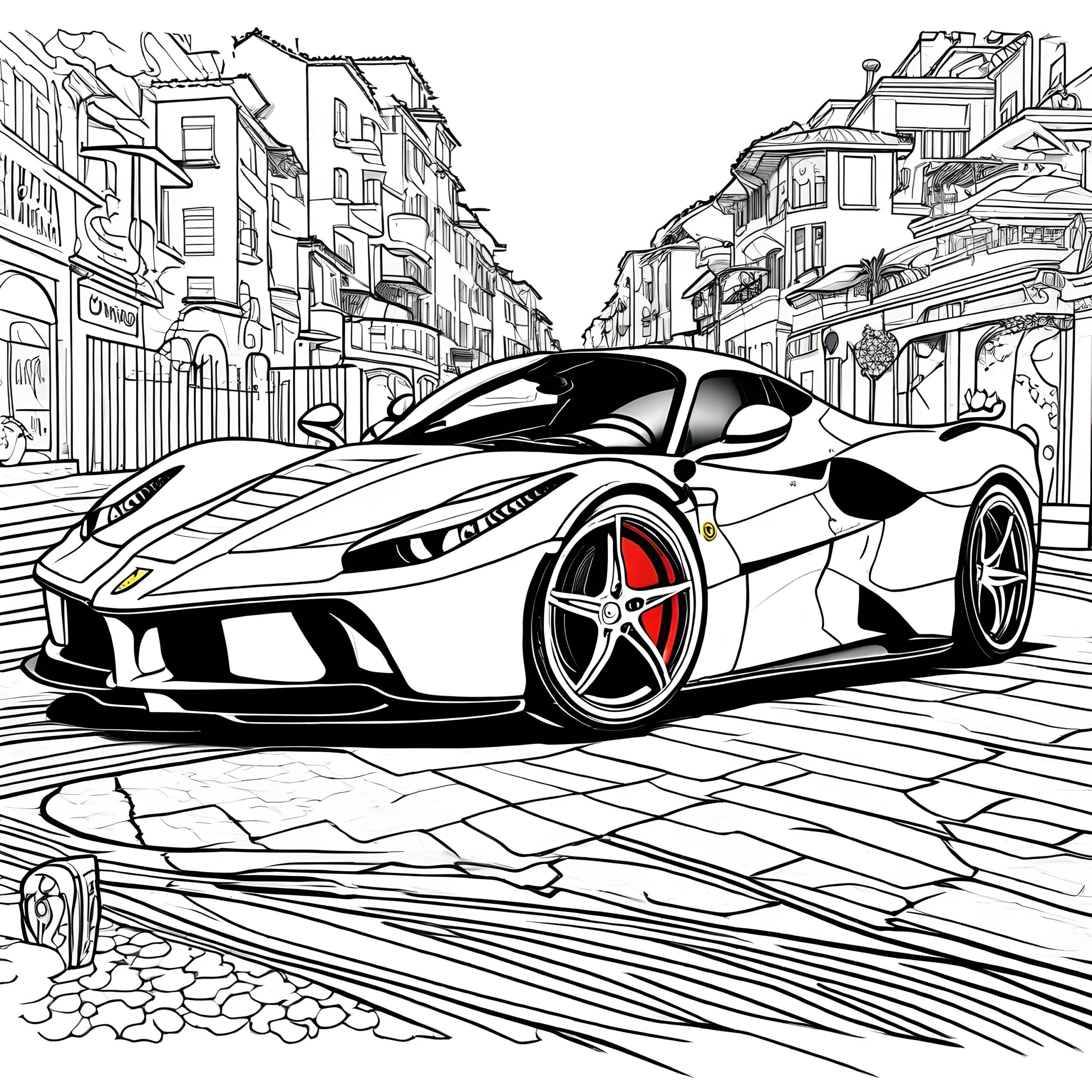 Super Cars Coloring Lamborghini Ferrari Bugatti Porsche 20 Pages Etsy