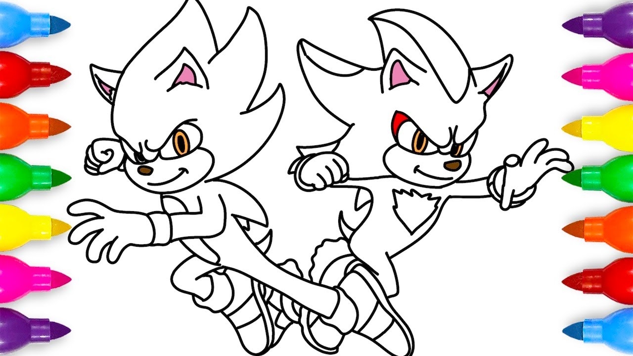 sonic and shadow coloring pages sonic and shadow coloring pages