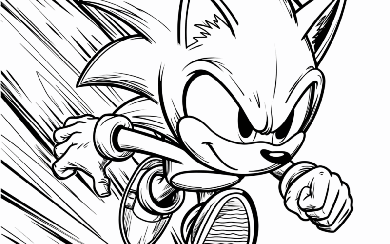 Super Sonic Coloring Pages Free Printable