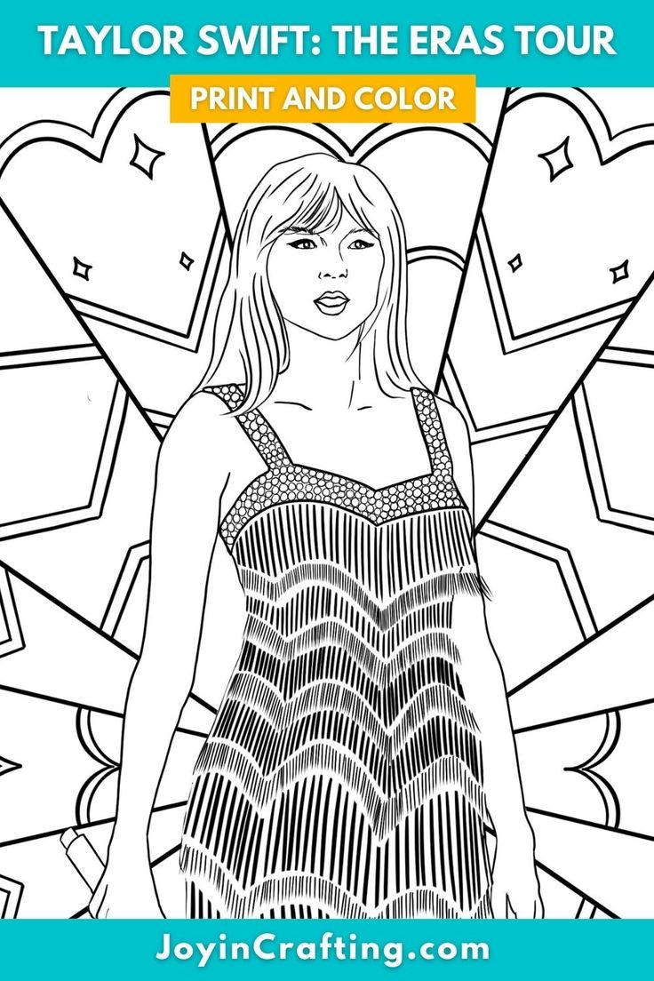 Taylor Swift Fearless The Eras Tour Coloring Pages