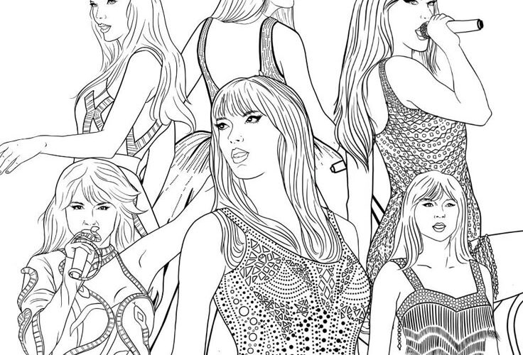 Taylor Swift The Eras Tour Coloring Pages Fan Art