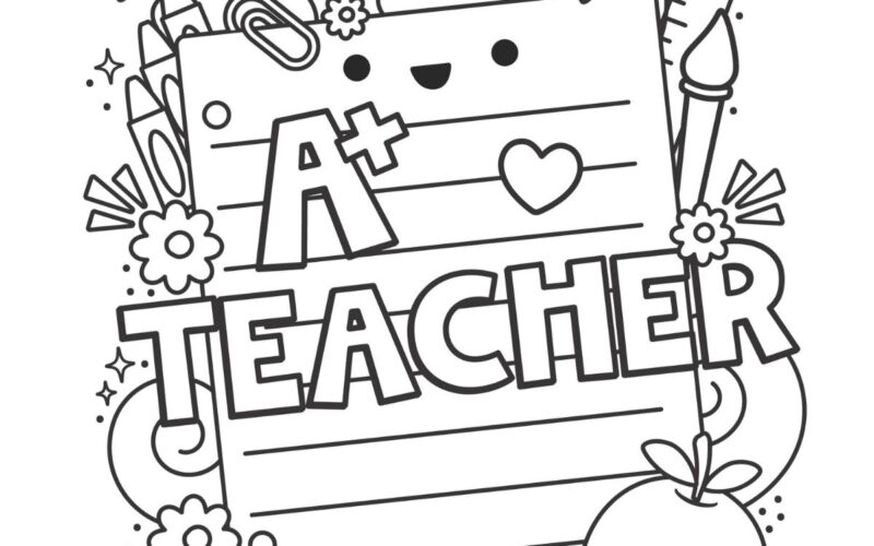 Teacher Appreciation Coloring Pages FREE Printable PDF Downloads Cute Coloring Pages For Kids