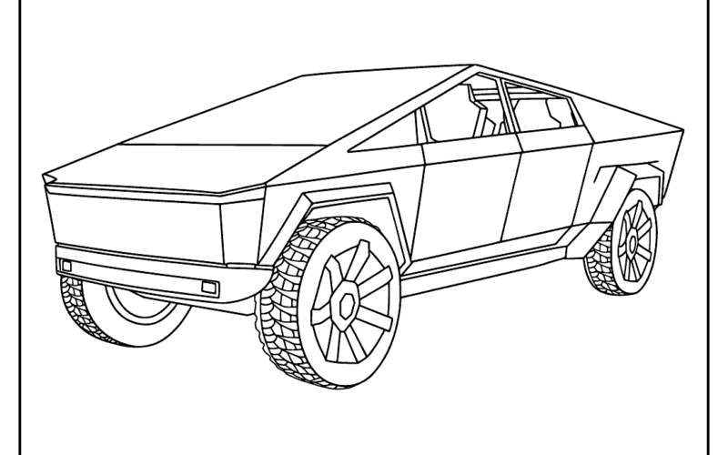 Tesla Cybertruck Coloring Page Sketch Repo