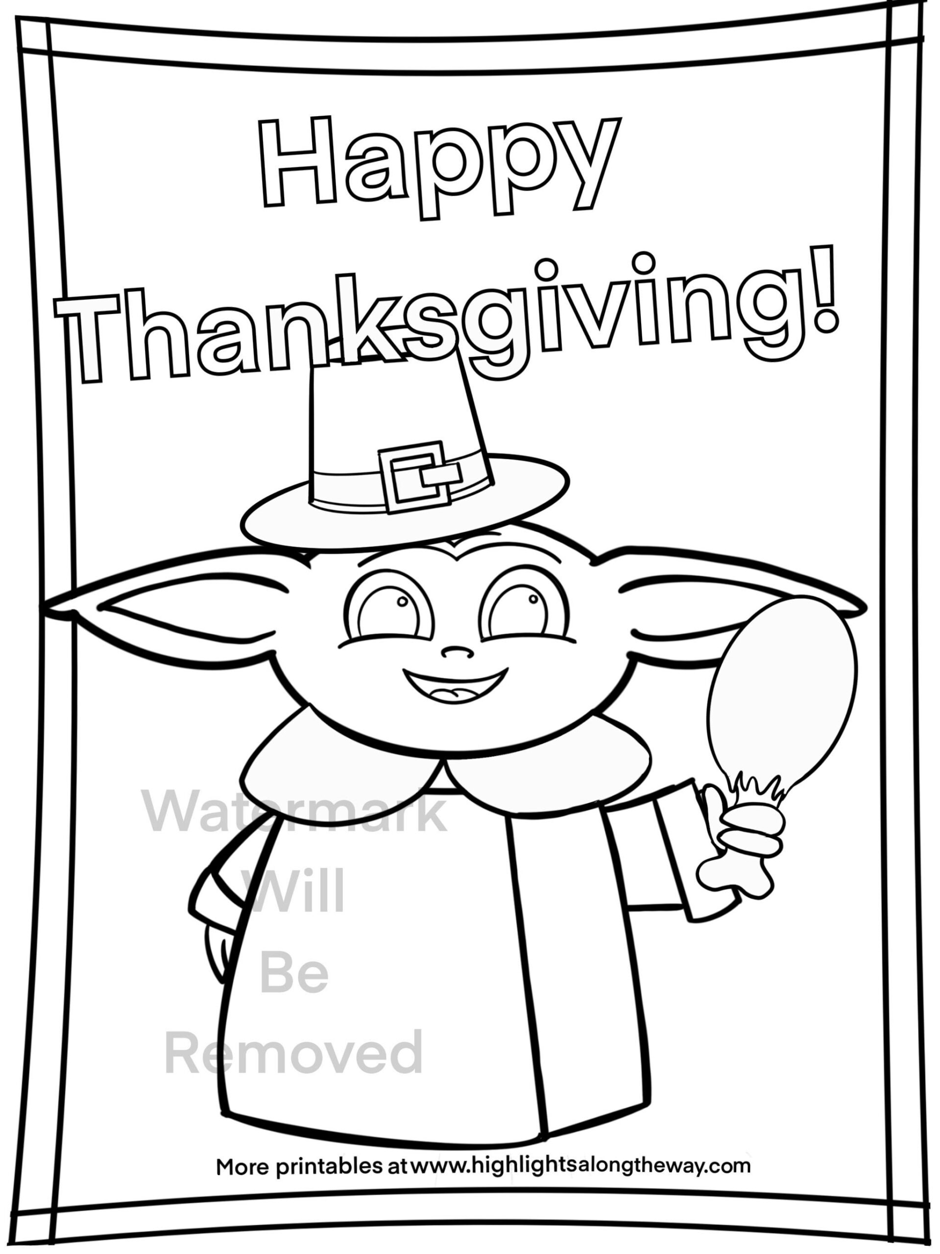 Thanksgiving Turkey Day Baby Yoda Coloring Sheet Instant Download Printable Homeschool Teacher Star Wars Day Curriculum Etsy
