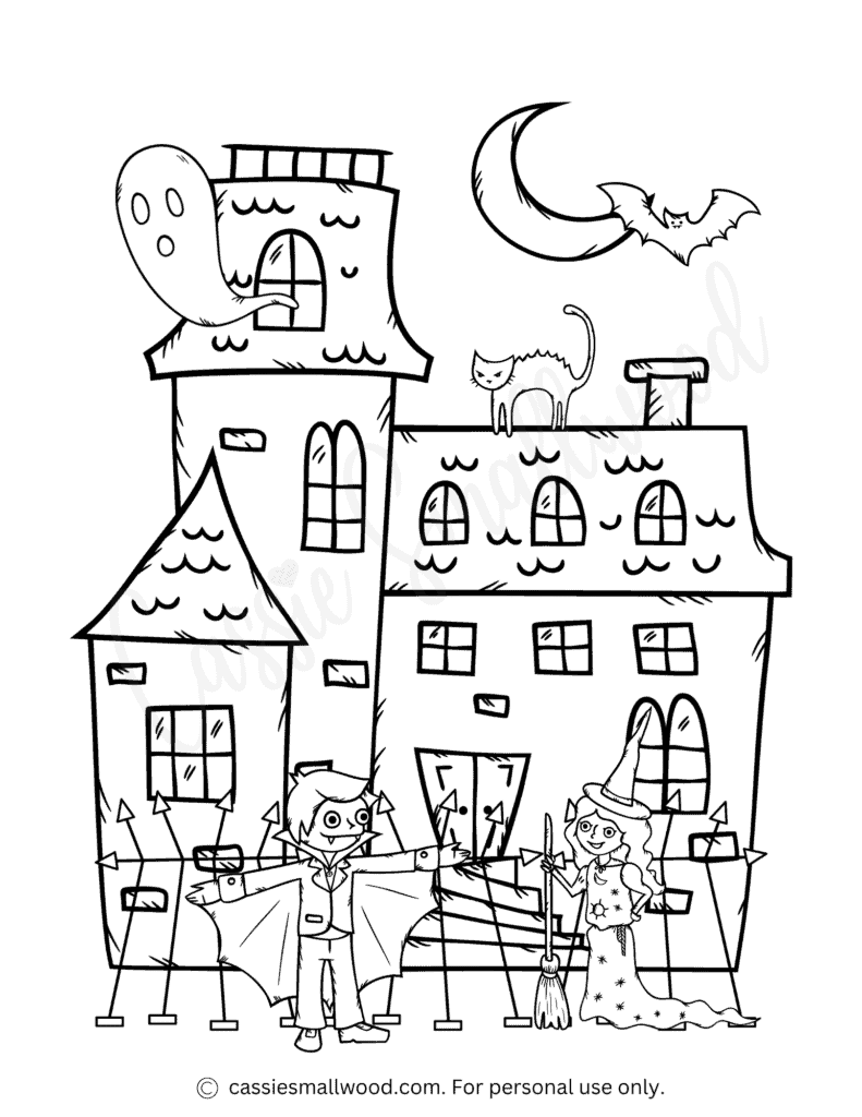 haunted mansion coloring pages