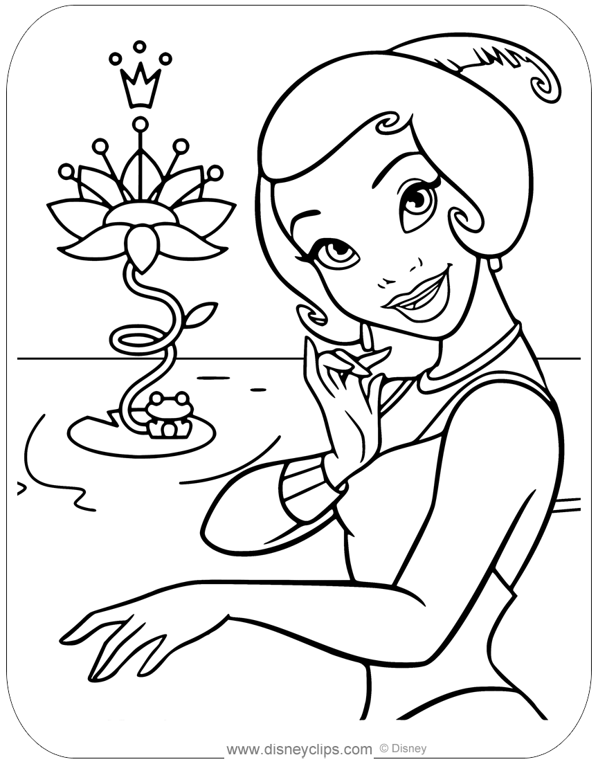 coloring pages of tiana the princess