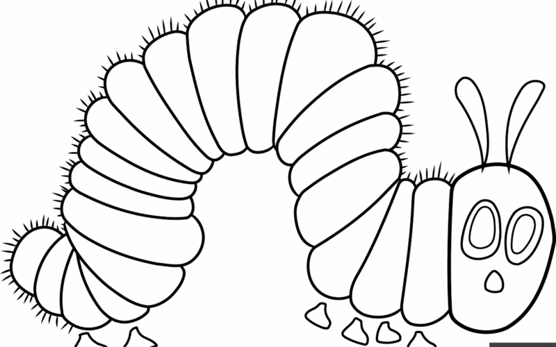 The Very Hungry Caterpillar Coloring Page Easy Drawing Guides