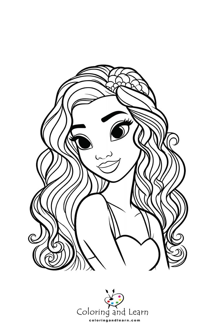 tiana coloring page