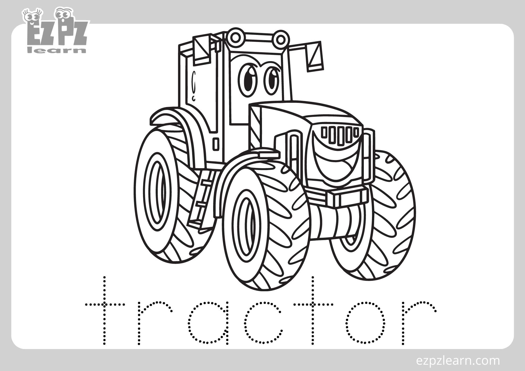 tractor coloring page