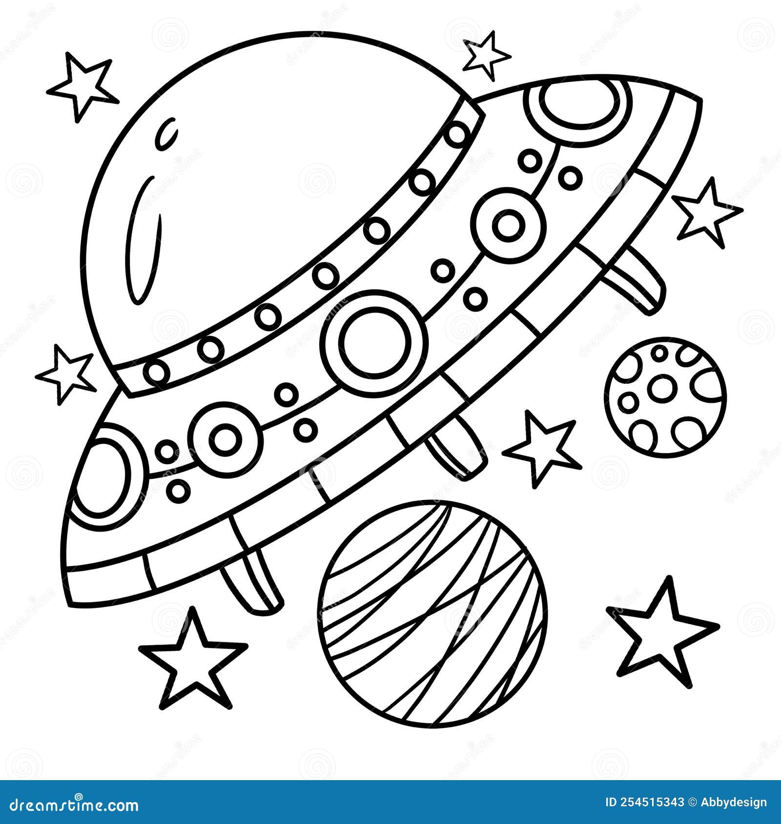 spaceship coloring page