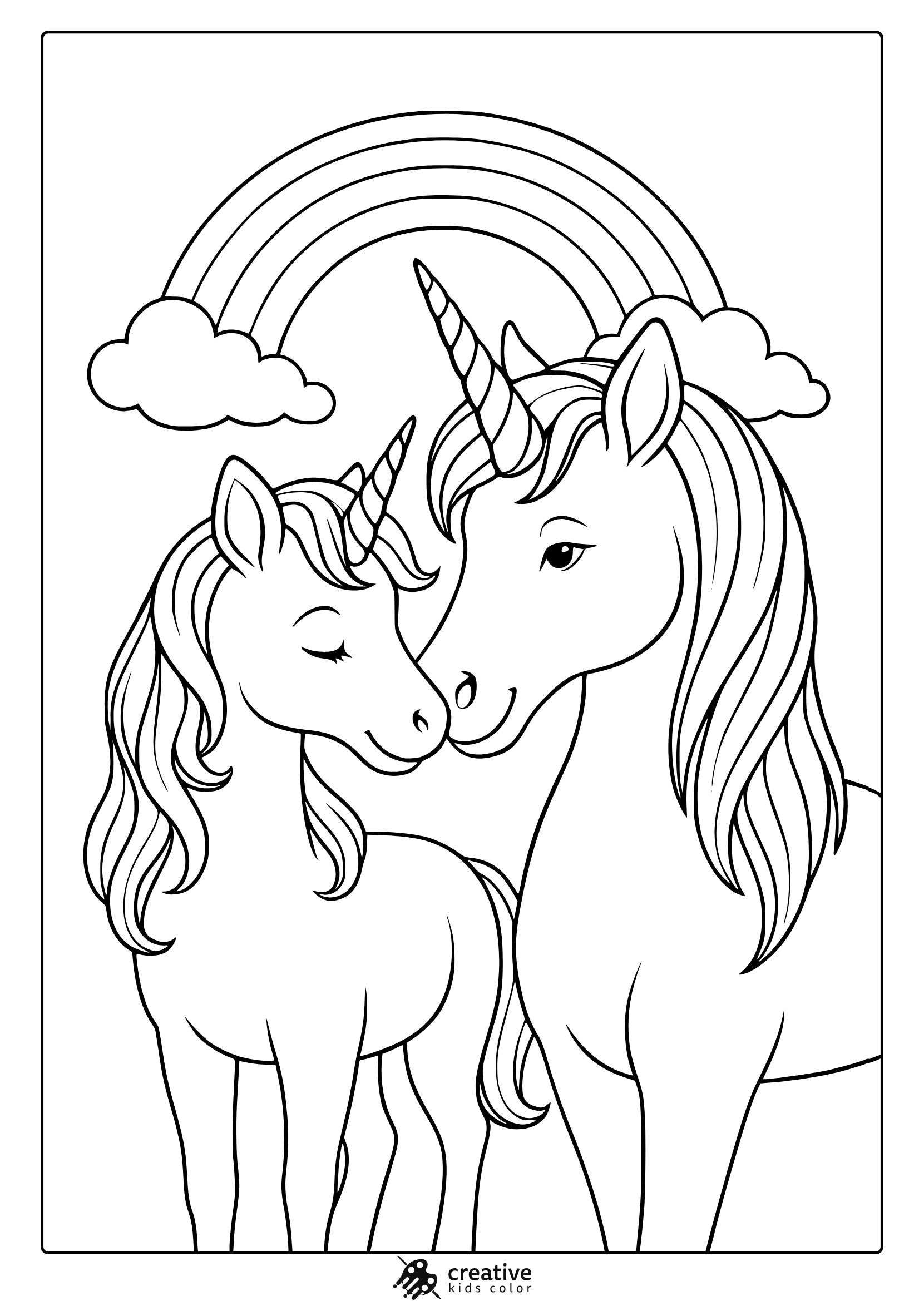 unicorn rainbow coloring pages