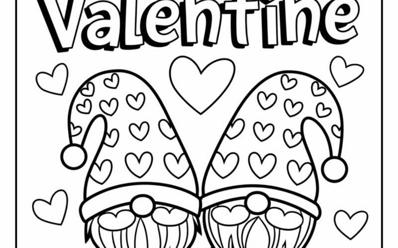 Valentine Gnome Coloring Pages 6 Free Printable PDF Pages Cute Animals Coloring Pages