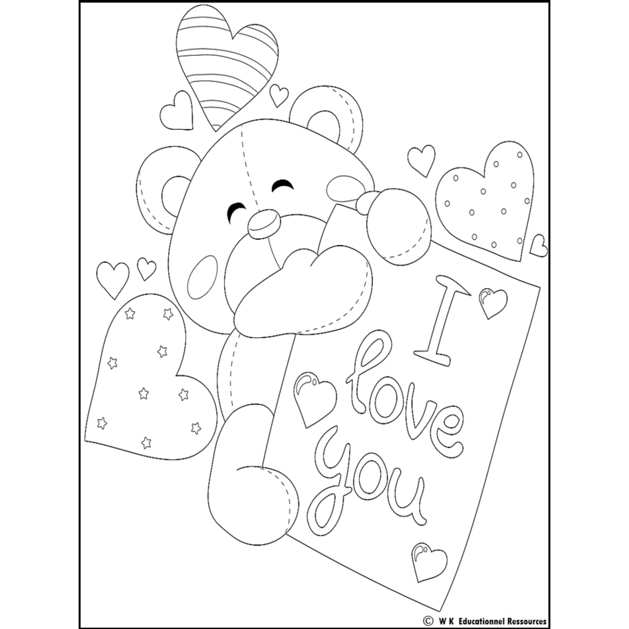Valentine s Day Cut Animals Coloring Pages Winter Valentines Day Coloring Book Made By Teachers