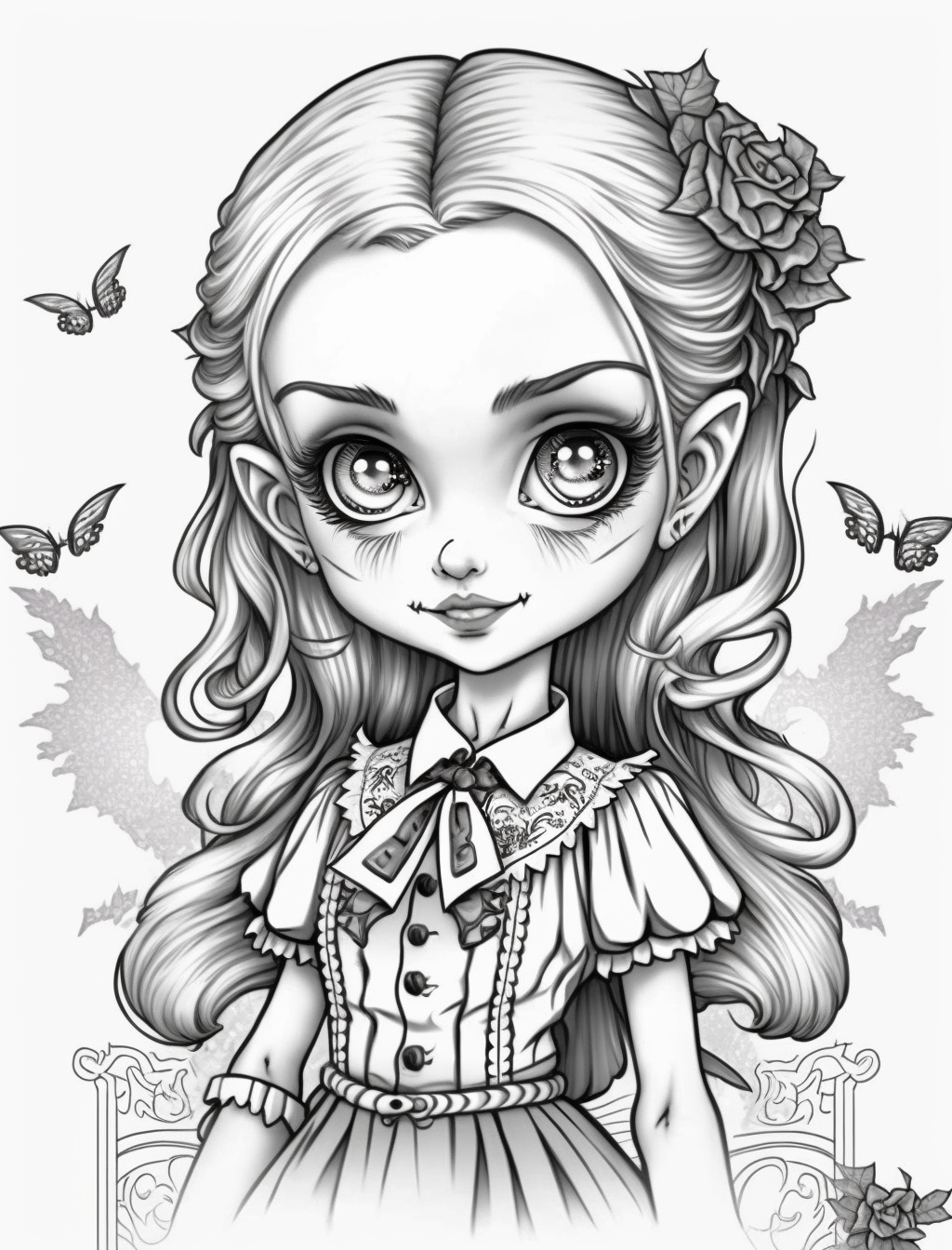 Vampire Girl Coloring Pages For Kids And Adults Vampire Girl Coloring Pages For Kids And Adults