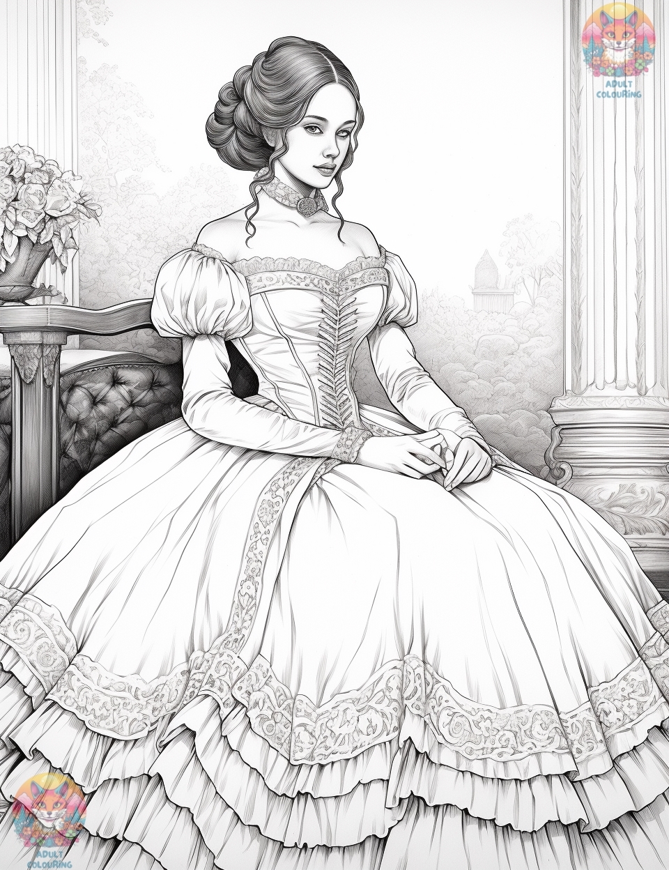 coloring pages of ladies
