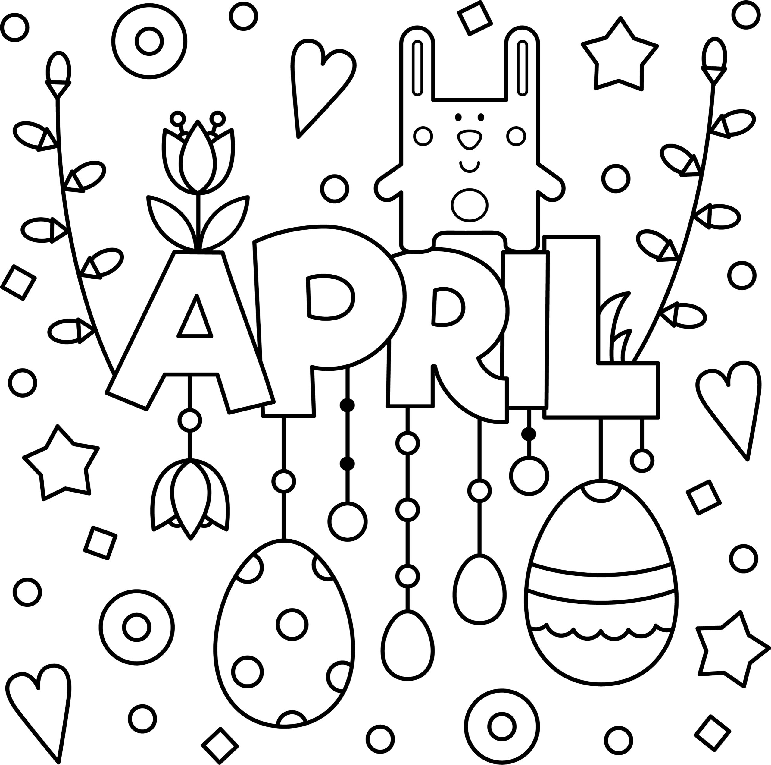 Welcome April Colouring Page Printable Thrifty Mommas Tips