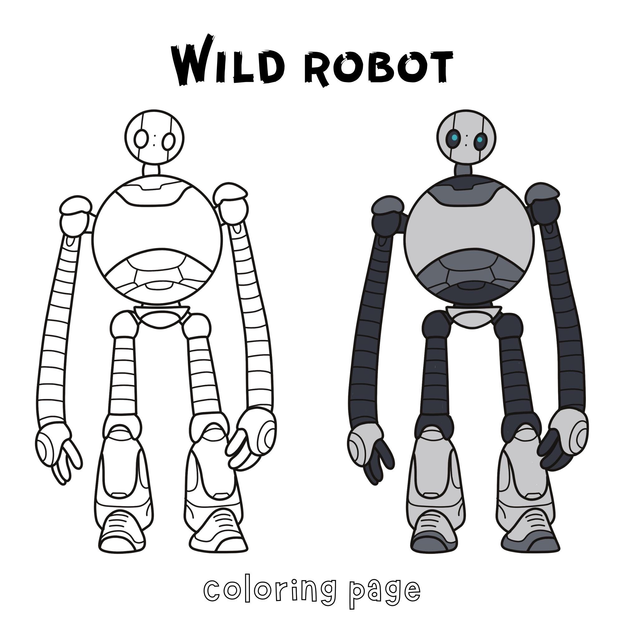 Wild Robot Coloring Page For Kids Etsy