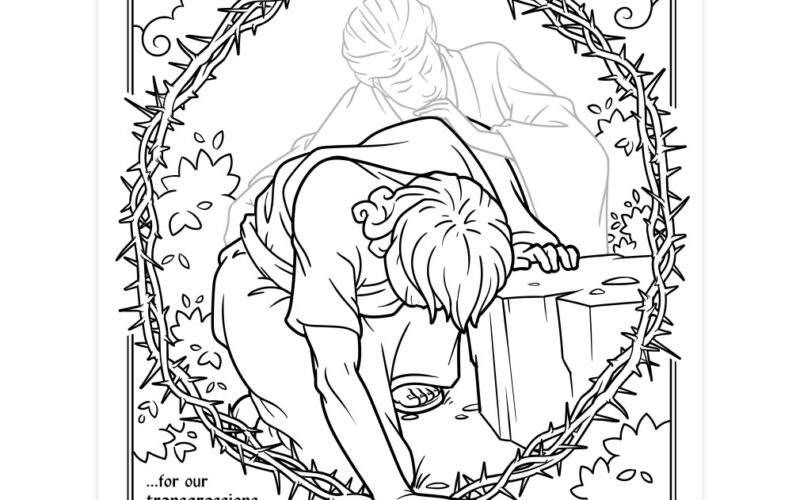 With His Stripes We Are Healed Coloring Page Printable