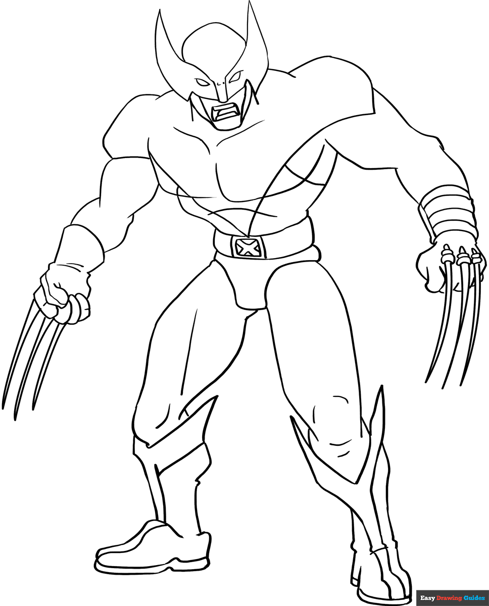 Wolverine From X men Coloring Page Easy Drawing Guides