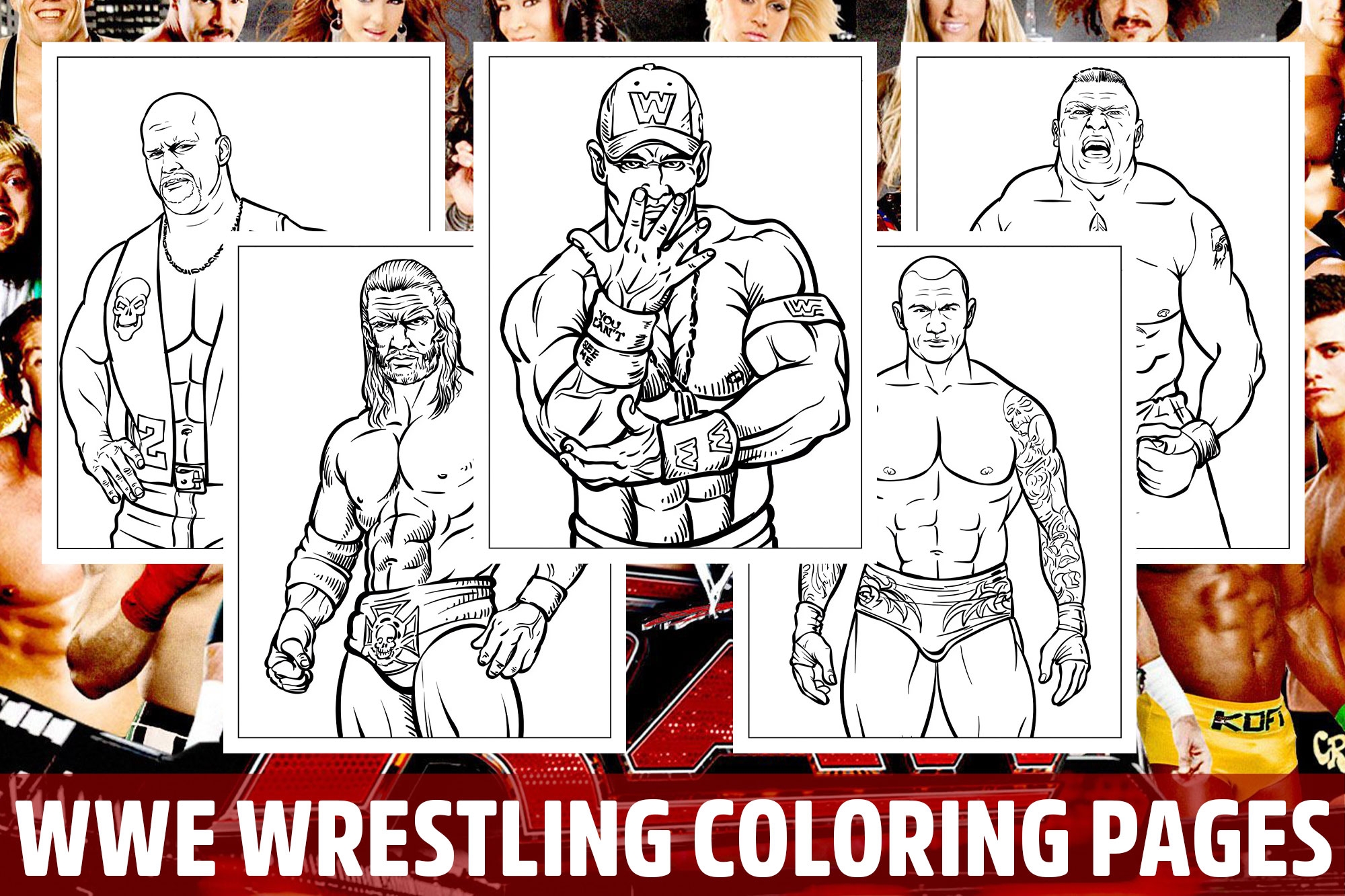 wwe wrestling coloring pages