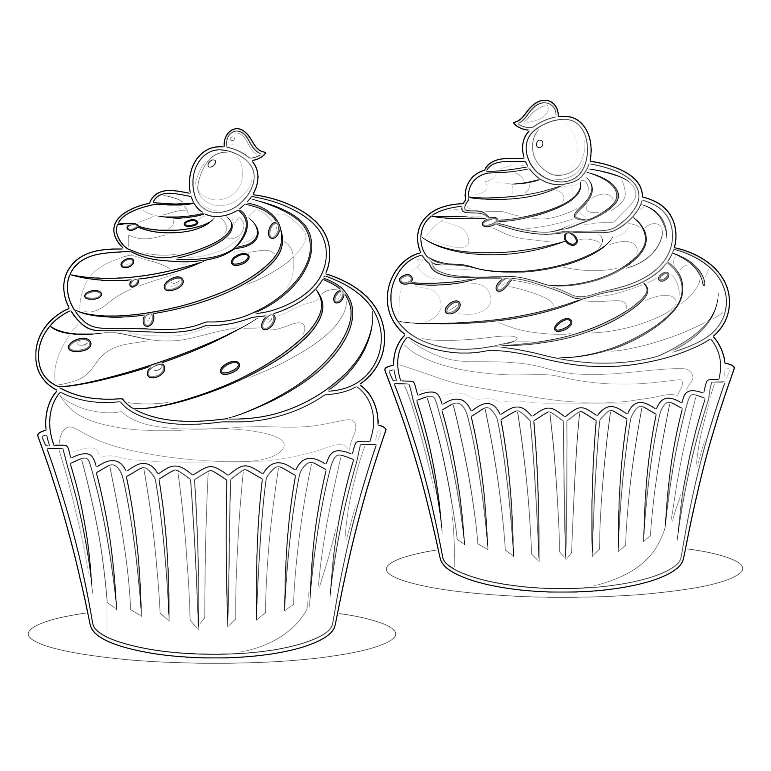Yummy Cupcakes Coloring Page Coloring Pages Mimi Panda